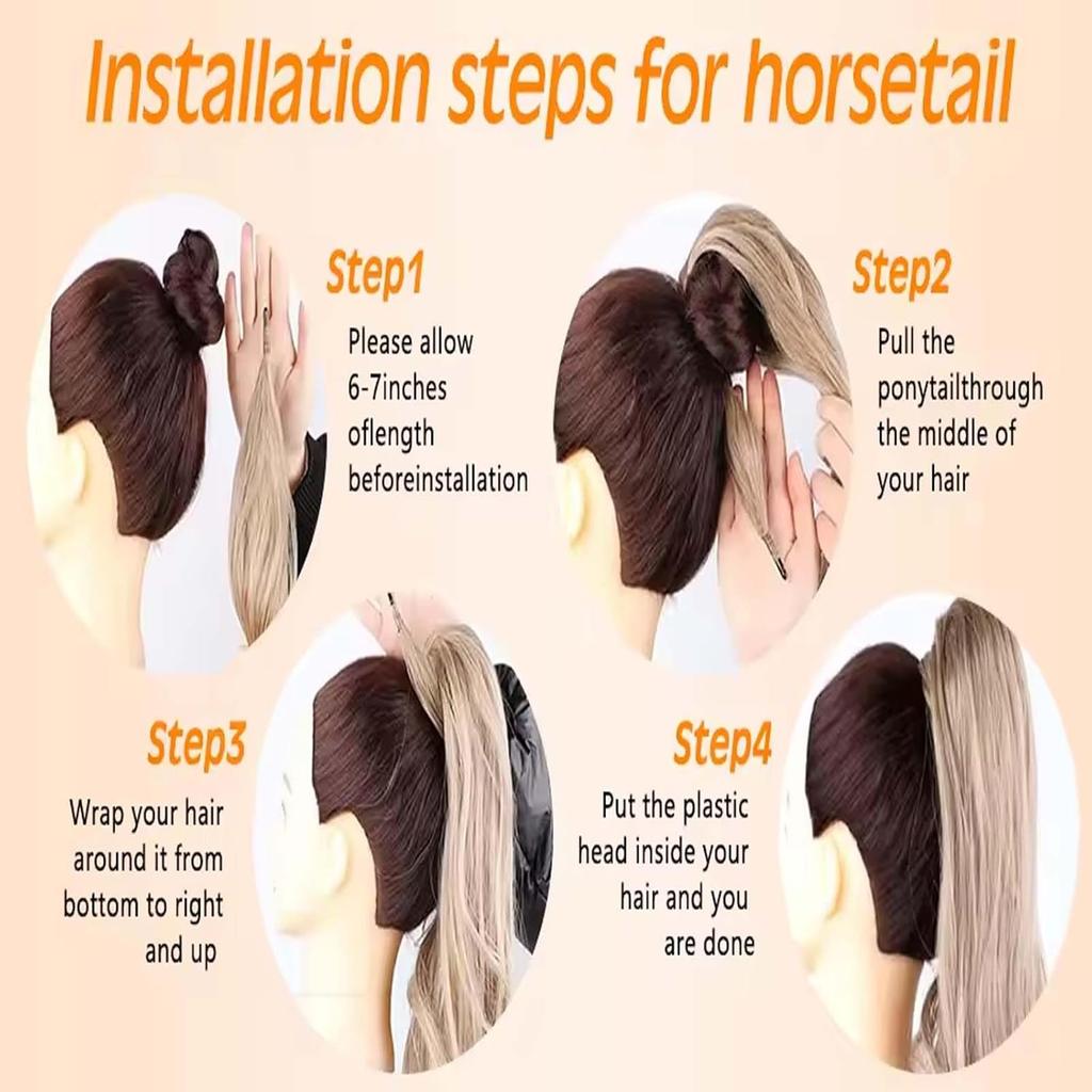 Ponytail Extension Flexible Wrap Around Hair Piece  Long Wavy Curly Hair Extensions for Women