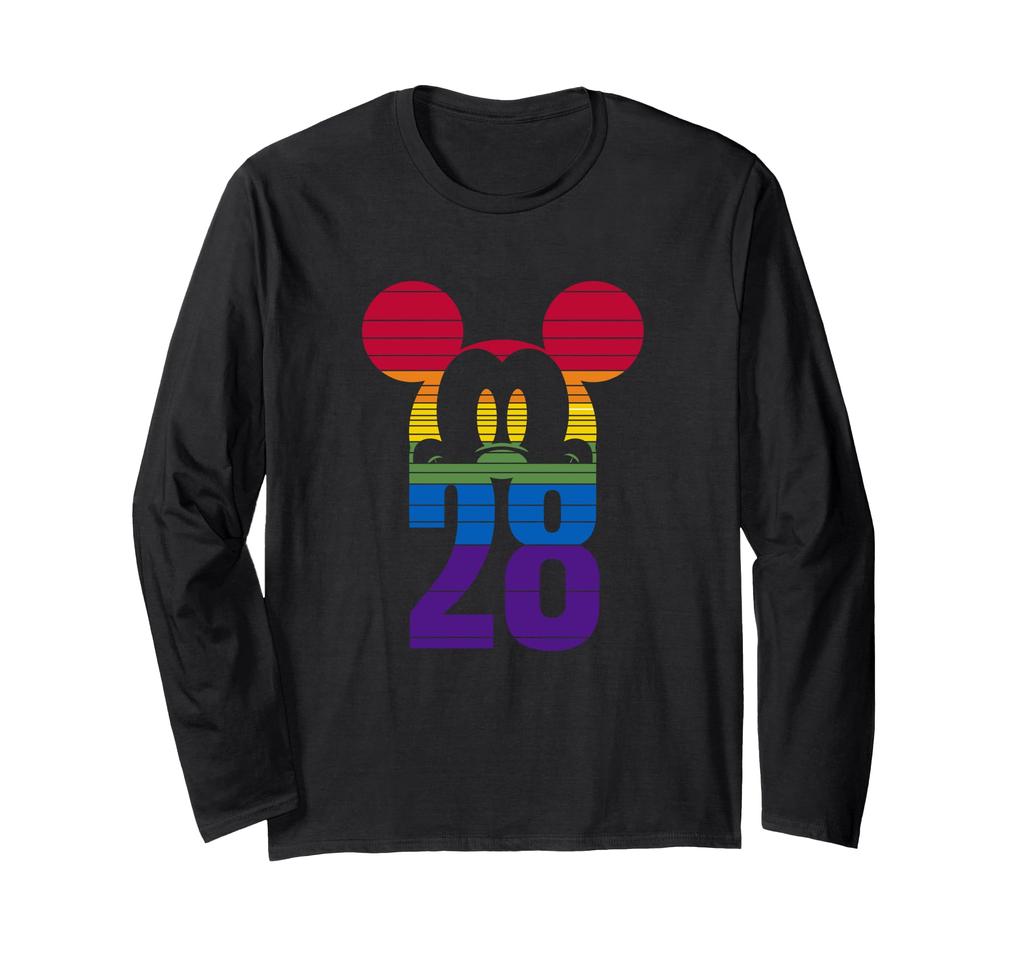 Disney Mickey And Friends 28 Mickey Face Rainbow Gradient Long-Sleeve T-Shirt