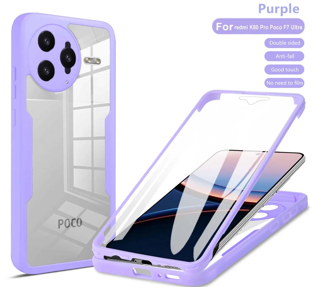 360 Full Body Screen Protector Transparent Case For Mi Poco F7 Pro Shockproof Phone Cover For Mi Poco F7 Ultra F7