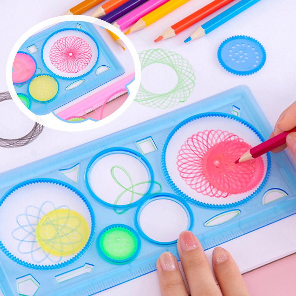 Spirograph Set, Fun Shapes Drawing Art Set Classic Gear Design Drawing Set Toys For Kids 8+ Some Parts are Sent Random