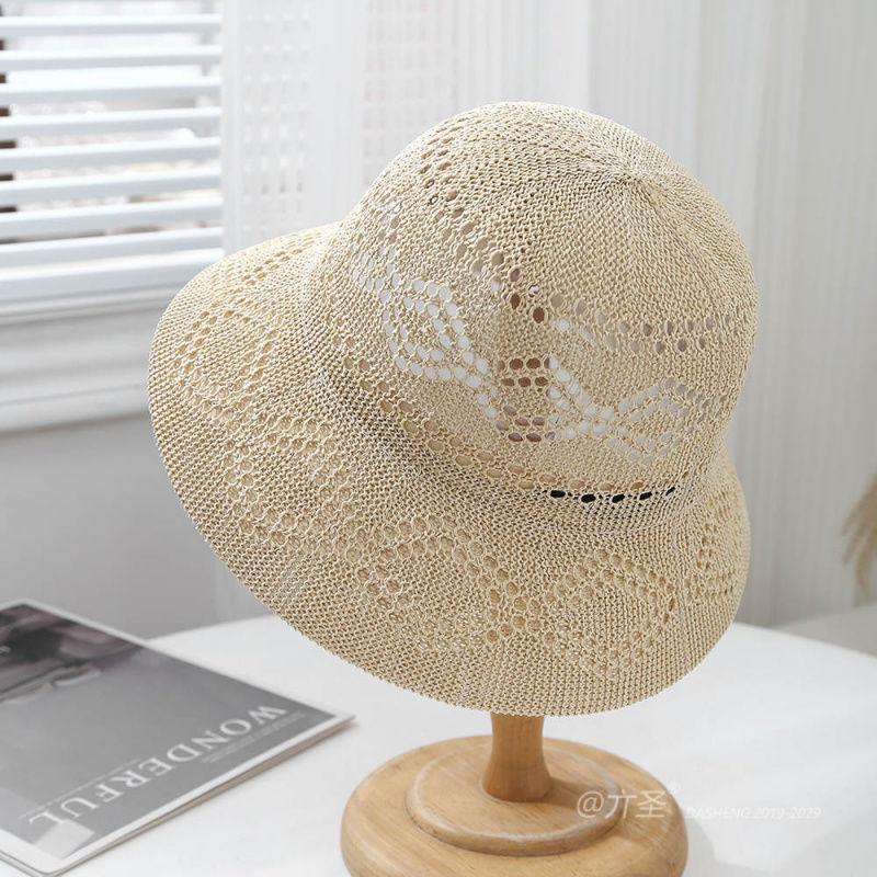 

Новая модная женская шапка, вязаная крючком, полая шляпа-ведро, вязаная летняя шляпа-тазик ONE SIZE