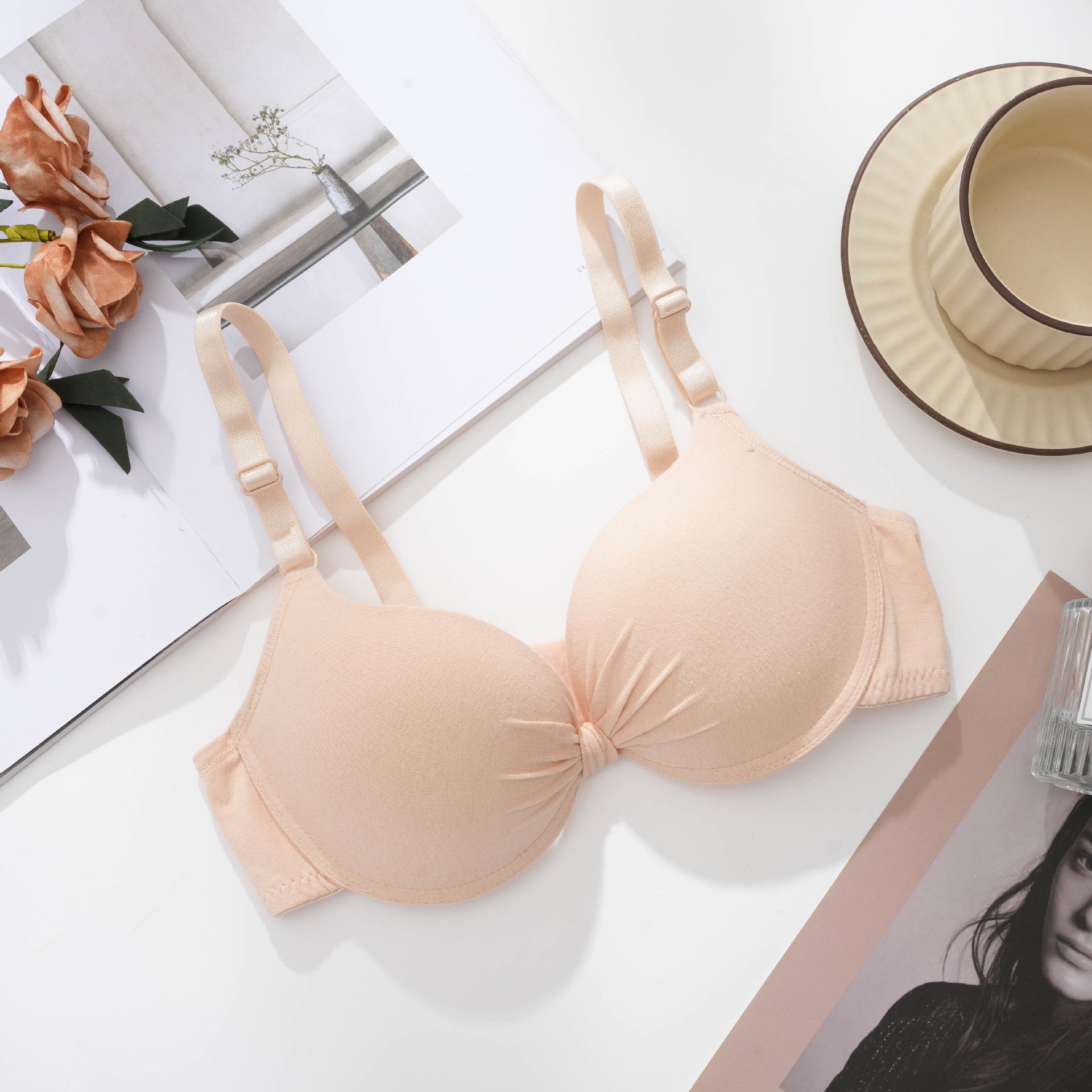 

Сексуальный бюстгальтер Push Up для женщин, бюстгальтер на косточках, бюстгальтеры с чашечками, хлопковый бюстгальтер со сборками, однотонное женское нижнее белье 38B бежевый
