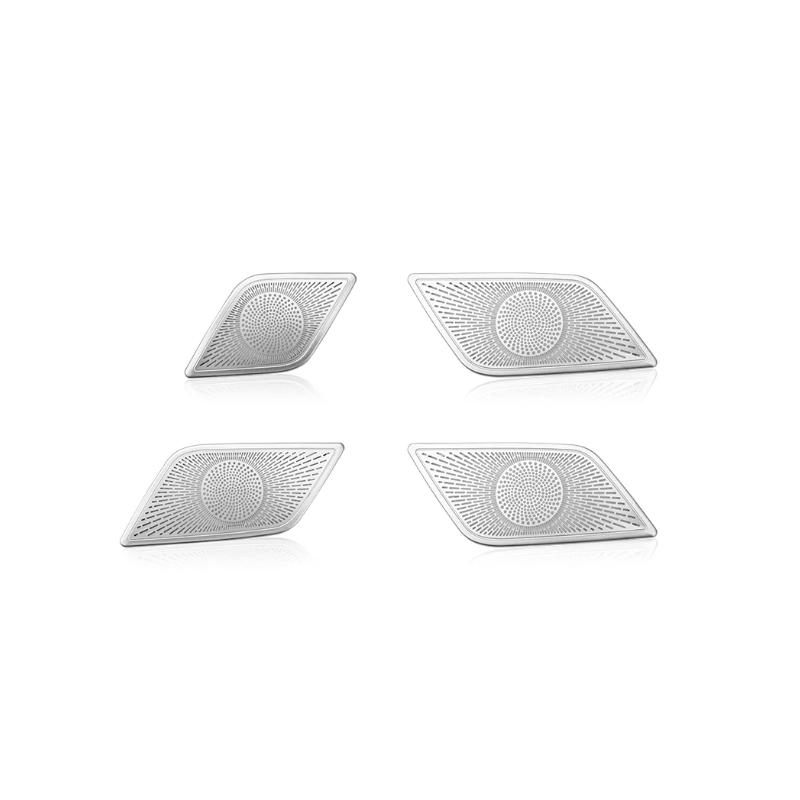

For Genesis G80 DH 2015-2020 Car Door Tweeter Speaker Stainless Steel Grille Decoration Cover Trim Interior Accessories серебряный
