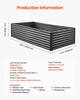 VEVOR Metal Raised Garden Bed, 2.4 x 1.2 x 0.6 m Outdoor Galvanized Planter Garden Box, Open Bottom Design