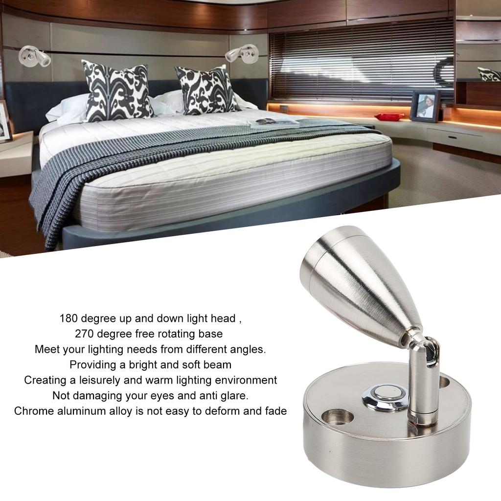 LED RV Rding Light Touch Dimmer 3 Lighting Color with USB Charging Port 1224V 3W for Camping Trailers Yachts