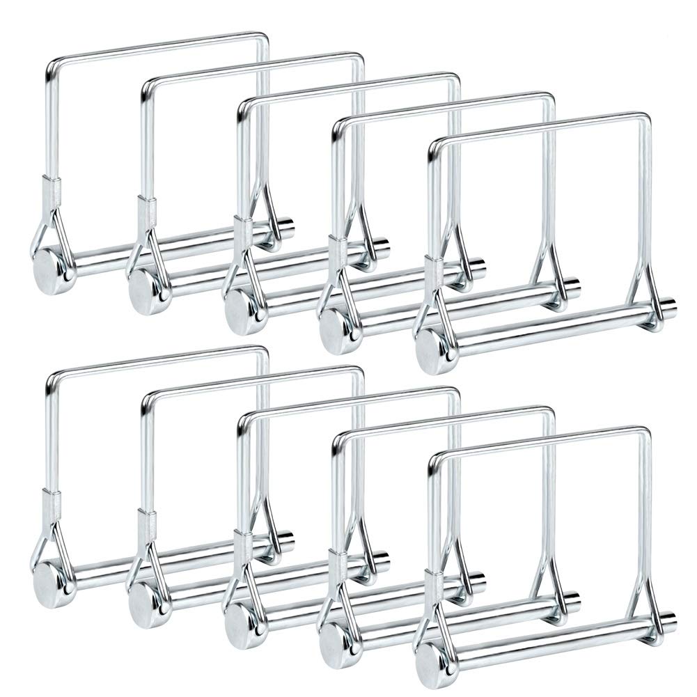 Square Pto Pin Shaft Locking Pin 1/4 Pin Hitch Pin Wire Lock Pin Safety Coupler Pin 1/4" X 2-3/4"For PTO,Farm,Lawn,Hitches,And Garden,10 PCS