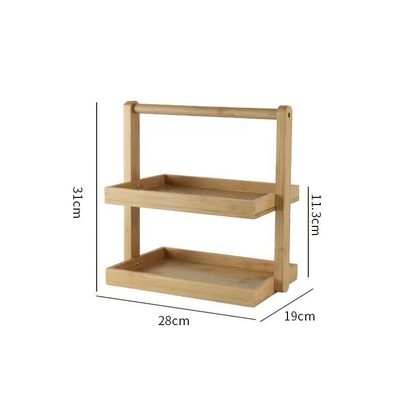 Bamboo Wood Portable Multi-layer Snack Basket 1 Piece