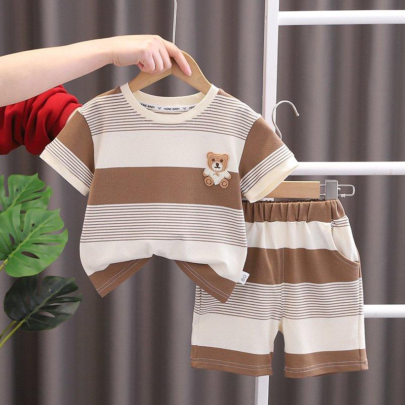 Summer Baby Girl Clothes Suit Boys Clothing Children Striped T Shirt Shorts Two Pieces Sets Toddler Casual Costume Kids Tracksuits