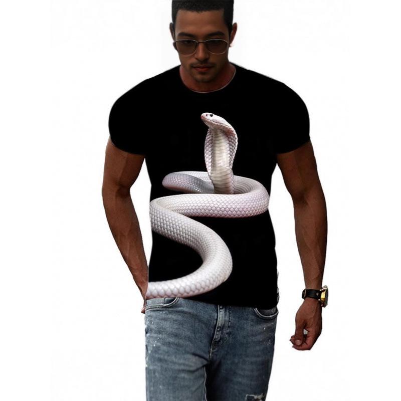 Snake Pattern Series 3D Printed Men's Casual Short Sleeved T-shirt Men's T-shirts