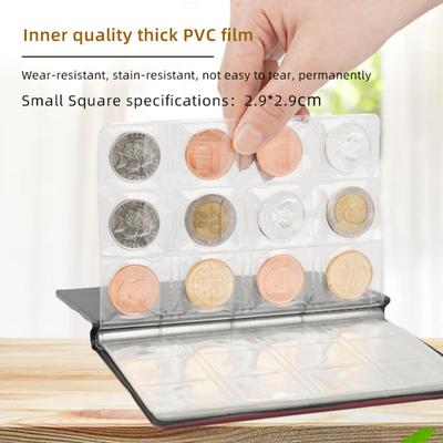 120 Pockets Home Decoration PU Leather Album Coin Storage Home Decoration Stamp Photo Album Large Capacity Coin Album Holders