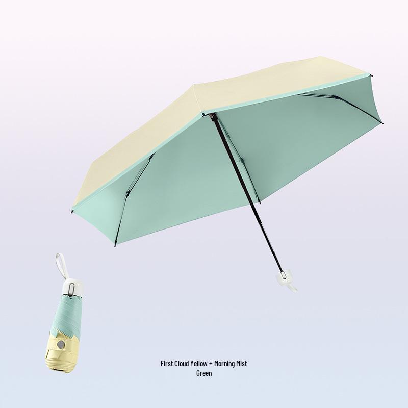 Ultralight Five-Fold Pocket Umbrella: Mini Black Glue Sunshade for Rain or Shine