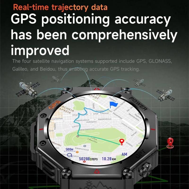 2025 Nový ChatGPT AI asistent Chytré hodinky 5ATM Vodotěsné GPS Vestavěné Dvoupásmové GNSS Kompas Vojenské Sportovní Chytré hodinky Muži Ženy