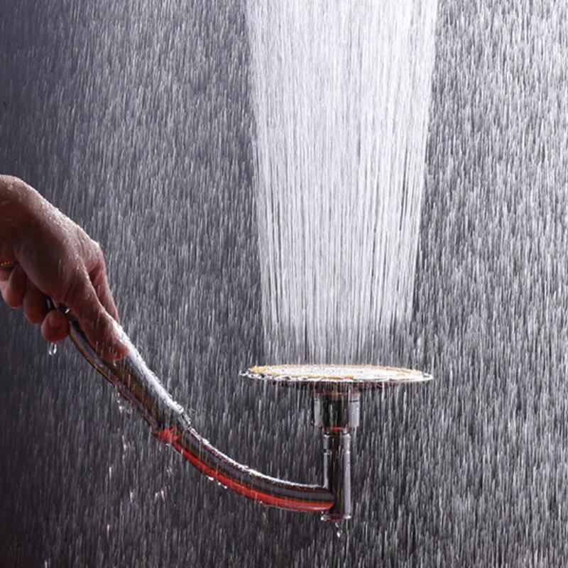 Soffione doccia ad alta pressione, soffione doccia rotondo fisso da 6 pollici, soffione doccia di ricambio con angolo regolabile, nero | Leroy Merlin