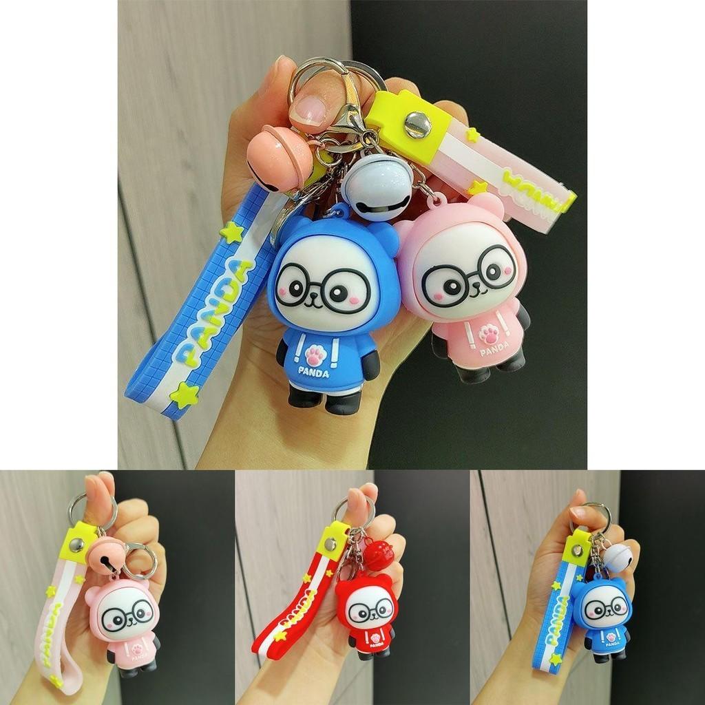 Adorable Cartoon Hoodie Panda Keychain Cute Silicone Key Ring Fashion Gift