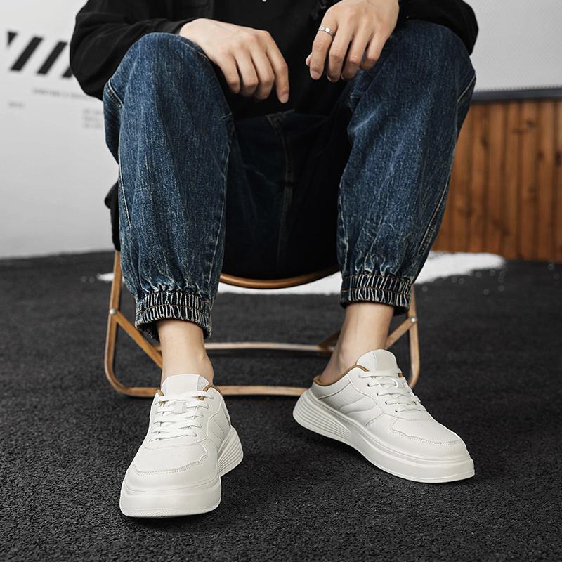 Men Casual Sneakers Shoes Anti-slip Low-top Outdoor Sports Shoes Men Lace-up Comfortable Soft Breathable Half-support Shoes Men