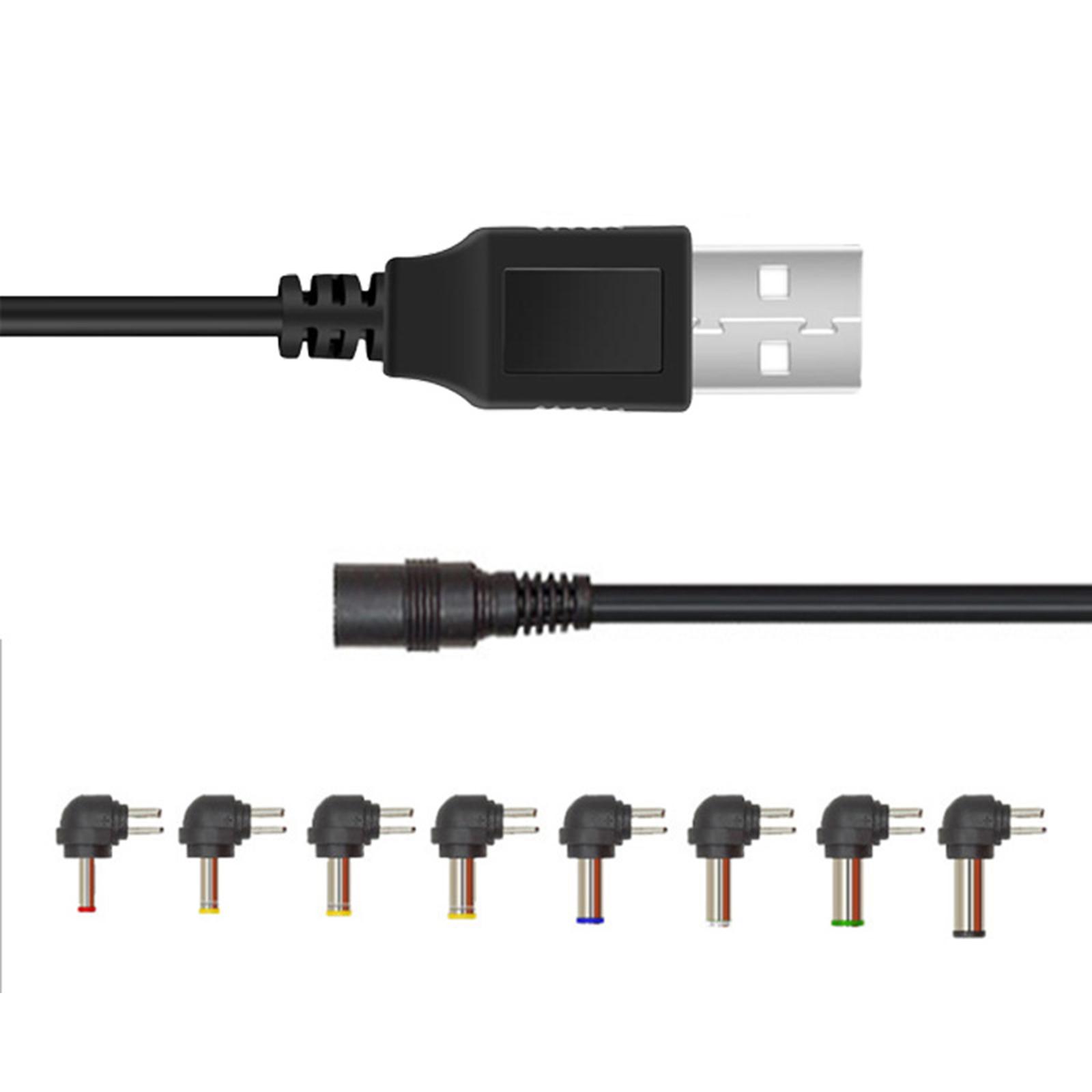 

Кабель для зарядки USB - DC5521, кабель питания USB - DC5V, кабель для зарядки 5,5x2,1 мм и 8 адаптеров для нескольких устройств