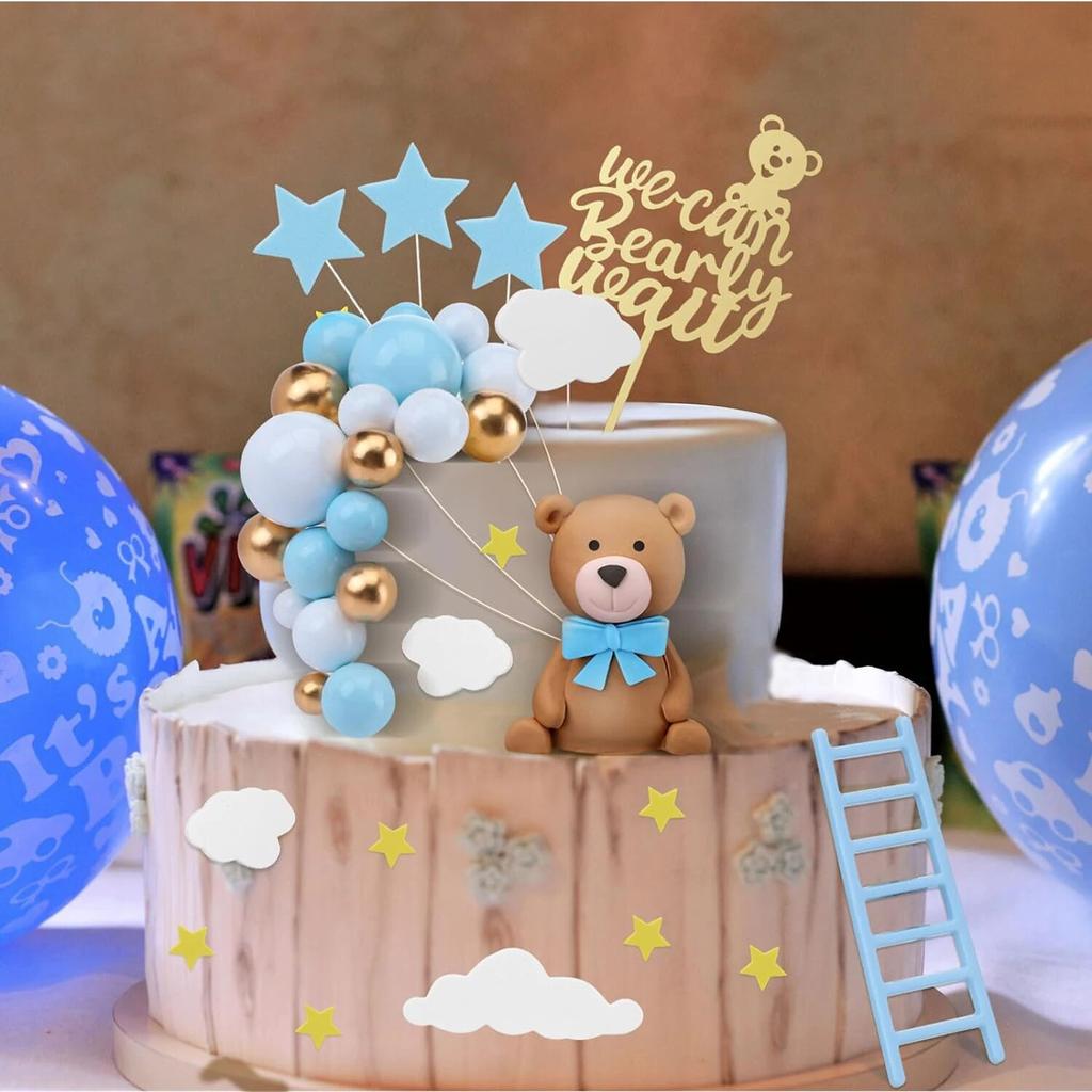 Brown Bear Cake Decorations We Can Bearly Wait Cake Topper for Birthday Baby Shower Party Supplies Decorations
