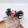 Spooky Skull Headband for Kids Halloween Flower Theme Parties Dark Skeleton Headband with Colorful Rose Garland  Black