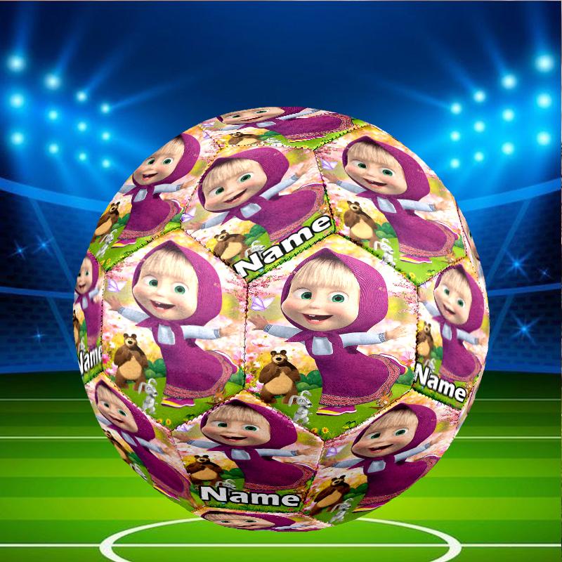 Custom Name Personalized Masha and The Bear-A Print Size 5 Soccer Ball Training & Match Football, for Team, Kicking, Gift for Football Enthusiasts