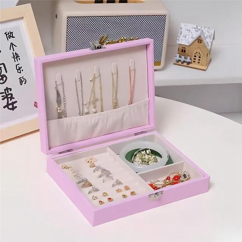 A95I-Jewelry Organizer Box- Portable Storage Case(2Pcs) For Necklaces, Earrings Rings& Accessories