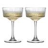 2 Pcs Carved Martini Glasses Cocktail Goblet Old-fashioned Party Glassware Wine Drink Cup Ancient Wedding Champagne Coupes Glass