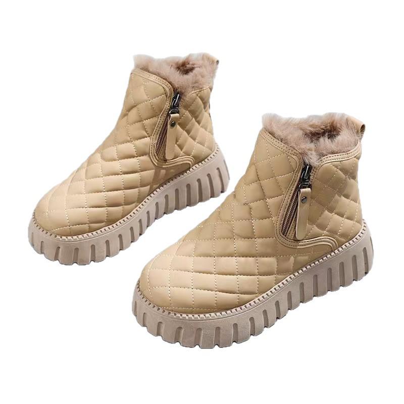 

Stylish Height-Boosting Fleece-Lined Mid-Top Winter Shoes 39 бежевый