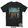 Funny Cat Starry Night Van Gogh Cats Rooftop Scene Feline T-Shirt