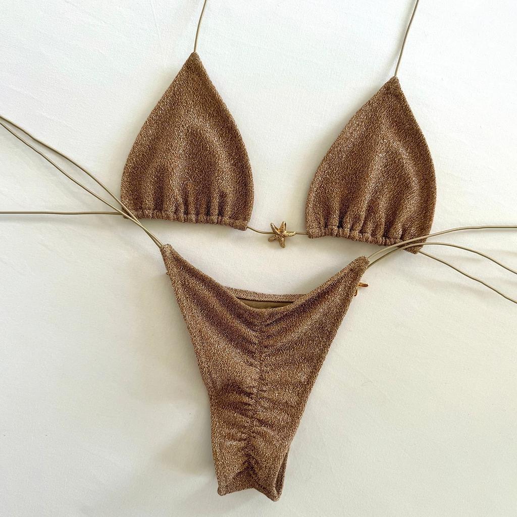 Micro Bikinis 2026 Women Swimsuit New Sexy Swimwear Halter Bikini Set Brazilian Biquini Female Starfish Beachwear Party Wear