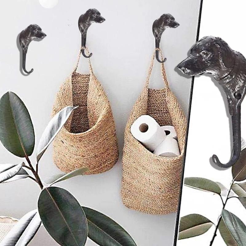 1pc Rustic Cast Iron Hook Dog/Cat/Elephant Hanger Wall Mounted Key/Coat/Towel Decor Kitchen Home Improvement Metal Wrought