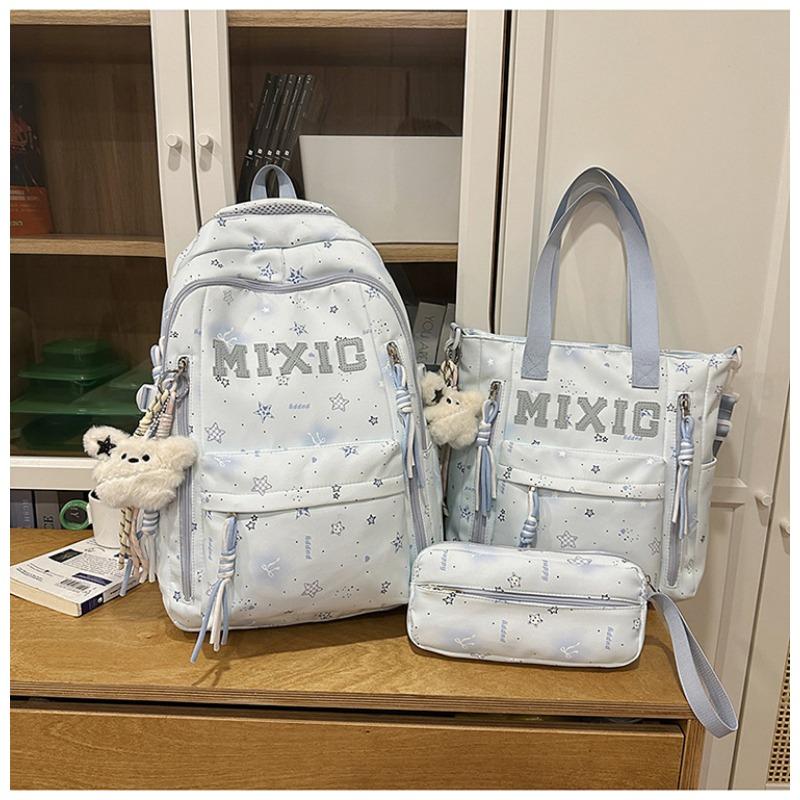 School Bag Women's New Japanese Ins High Value, Fresh and Sweet Star Make-up Bag, Light and Large-capacity Backpack