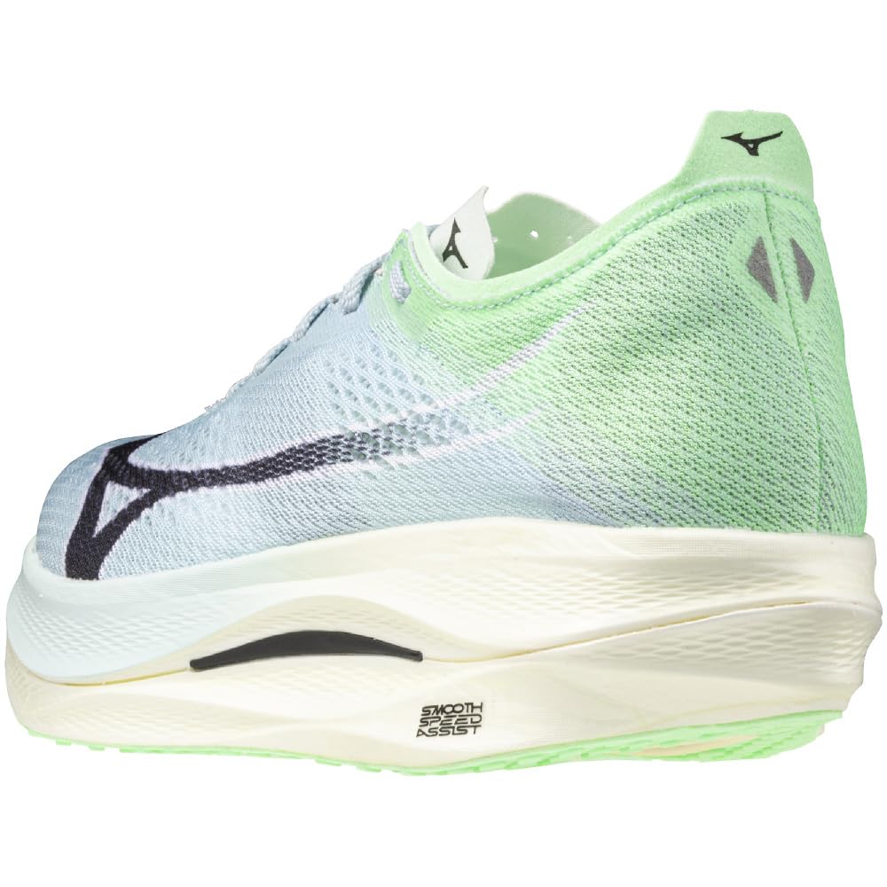 Mizuno Wave Rebellion PRO LOW Running Light Green X 2E Shoes, Jogging, Marathon, Training, Sports, Lightweight, Resilient, Relay, Black, 26.5 Cm,