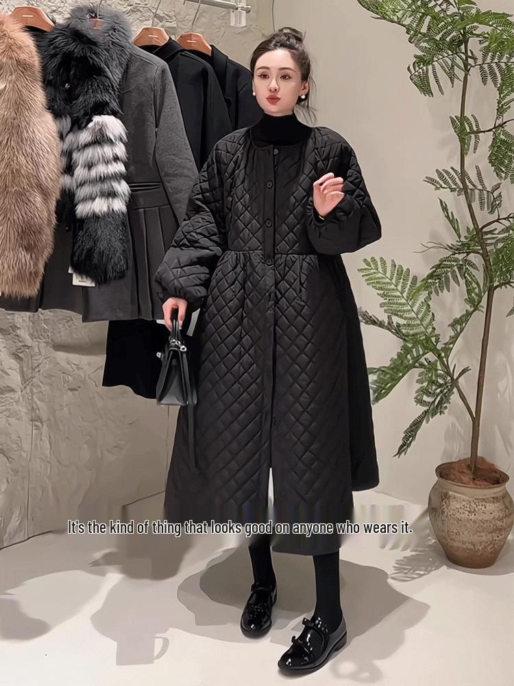 

Korean Style Quilted Cotton Jacket - Thick Padded, Cozy & Stylish Design XL чёрный