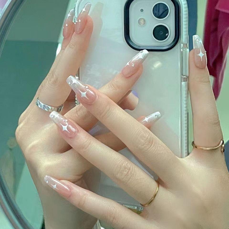 

Nails Wearing Handmade Starry Cat Eyes Simple Whitening False Trend Detachable XS