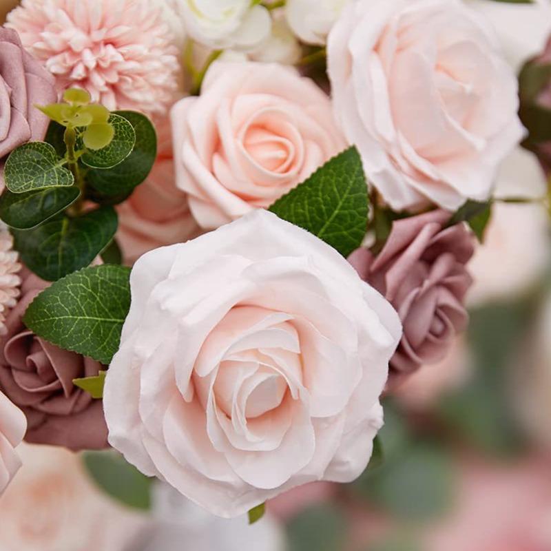 Gör-det-själv Konstgjorda Blommor Falska Rosor Skum Silkesblommor För Bröllopsbukett Arrangement Fest Babyshower Fest Heminredning
