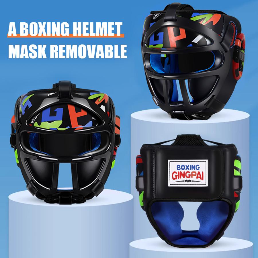 Gingpai Kickboxhelm Muay Thai MMA Kopfschutz Kinder Trainingsausrüstung Freikampf Kopfschutz