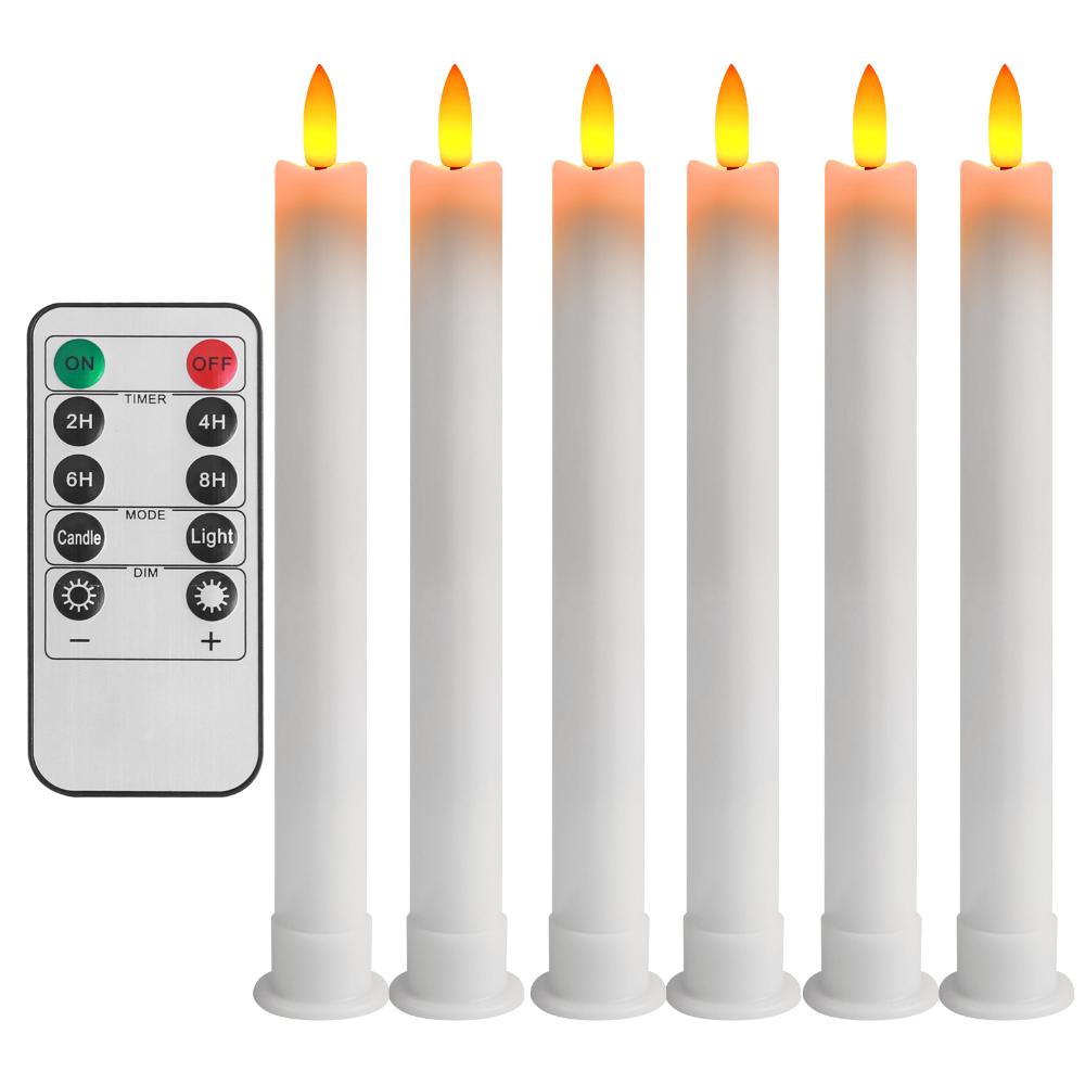6/8/12Pc Hanging Floating Candles with/without Remote Flameless Flickering Taper Candles Dripless Handheld LED Candles Lights