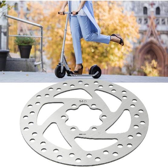 Electric Scooter Brake Disk, Anti Deformation Stainless Steel 140mm Brake Disk 6 Hole Rustproof with Screws for Replacement