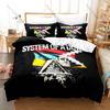Rock Band System Of A Down Bedding Set Duvet Cover + 2 Pillowcases Vintage Music Graphic Comfortable Bed Linens