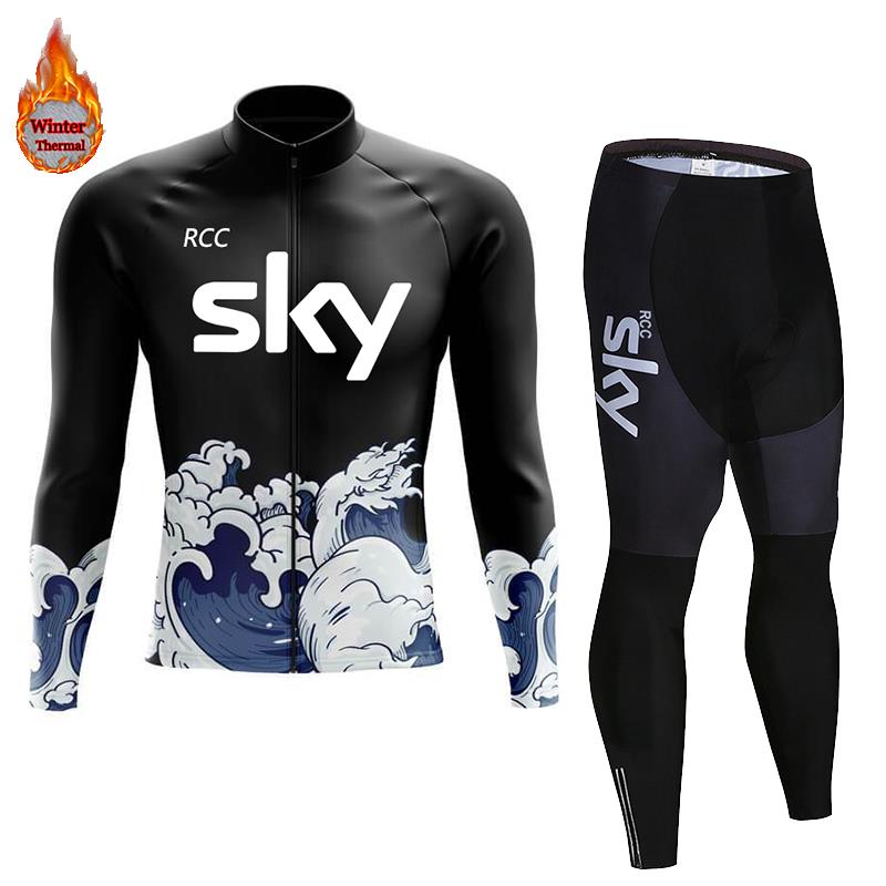 

Cycling Jersey Set Bicycle Sportwear Suit Uniform Ciclismo Road Bike Clothing Bicicleta Long Bib Pants 2026 Winter Fleece Warm Cycling Suit Set XS