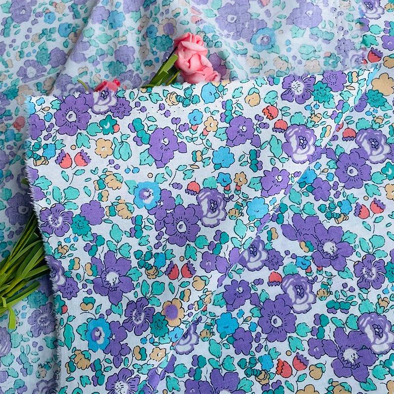 

1 шт 145x100 см хлопчатобумажная ткань для шитья платьев юбки своими руками ручной работы дизайнерский метр для пэчворка фиолетовый