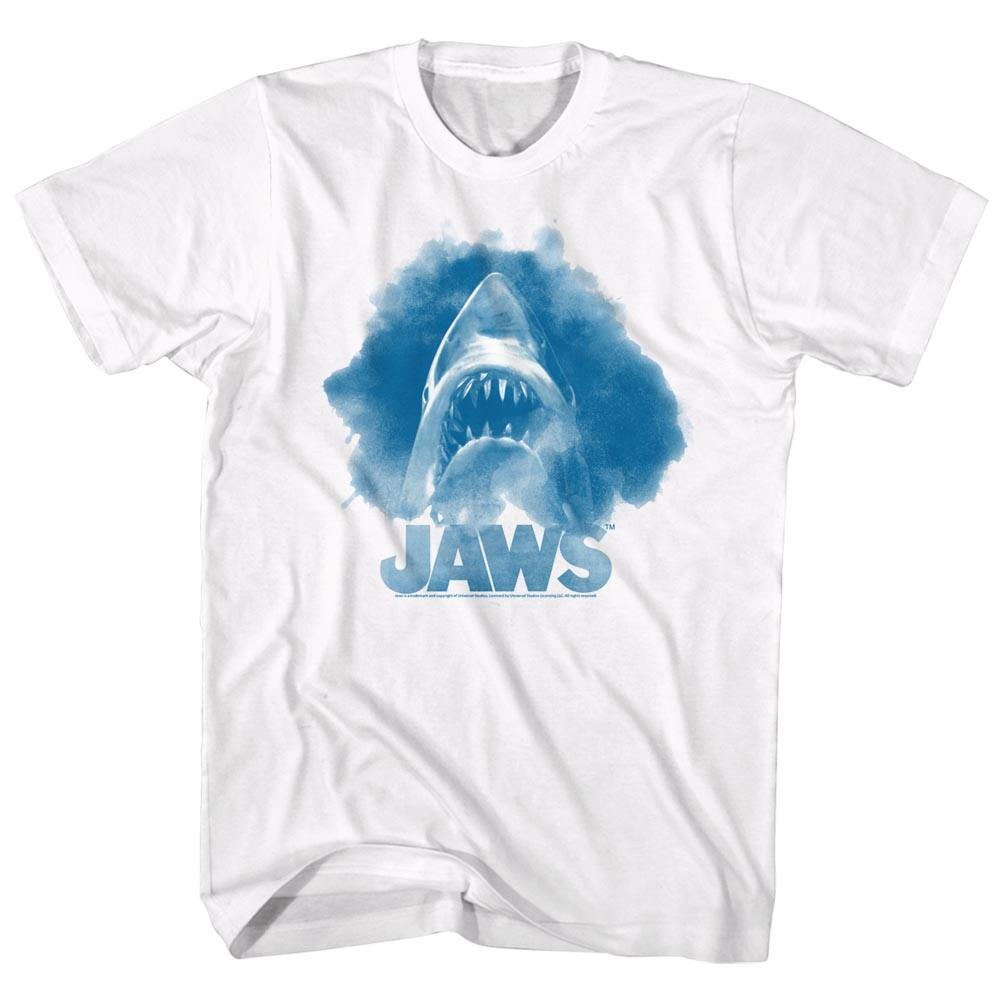 Jaws 70 Thriller Movie Hazy Watercolor Shark Head Men T Shirt S