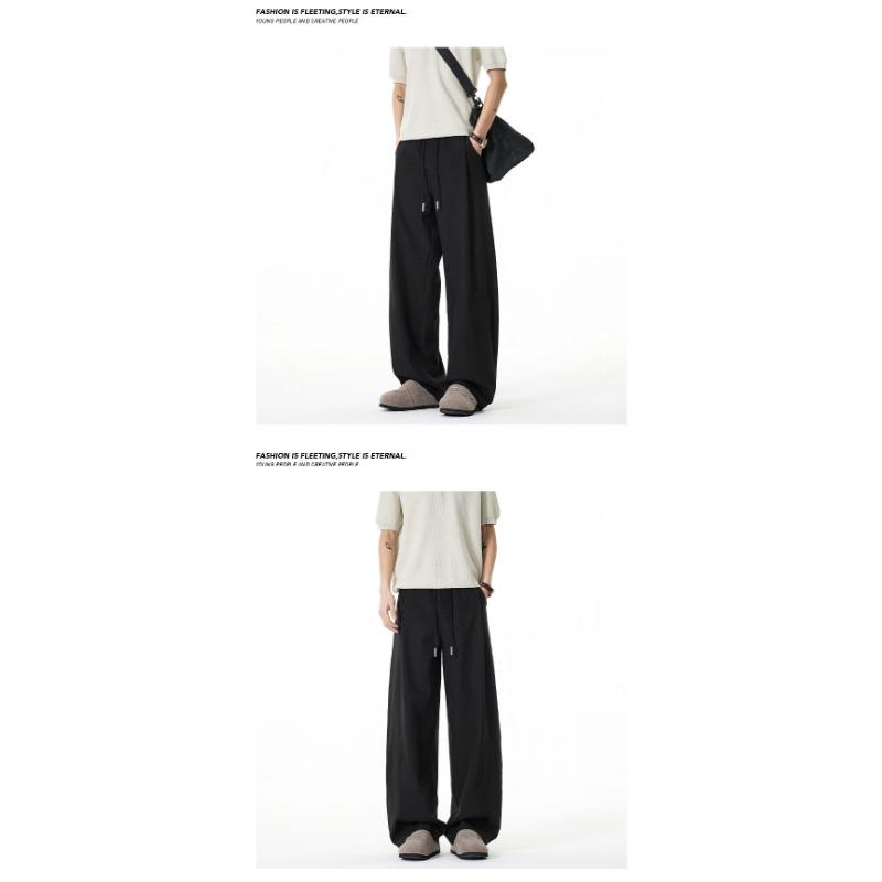 Old Money Style Vintage Linen Look Loose Drawstring Wide Leg Casual Pants