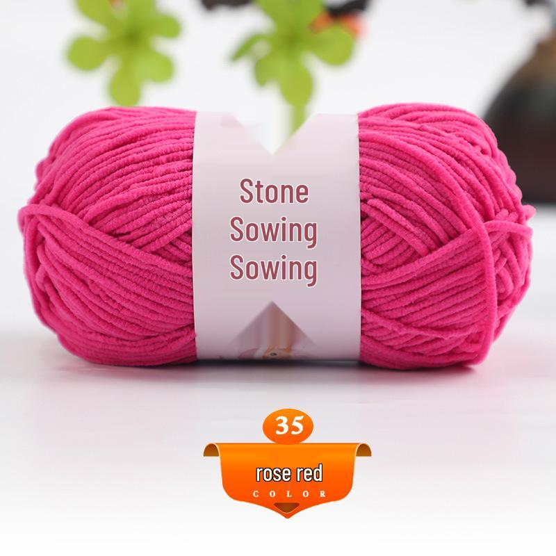 Medium Thick Chenille Yarn for Handmade Crochet Bags & Dolls