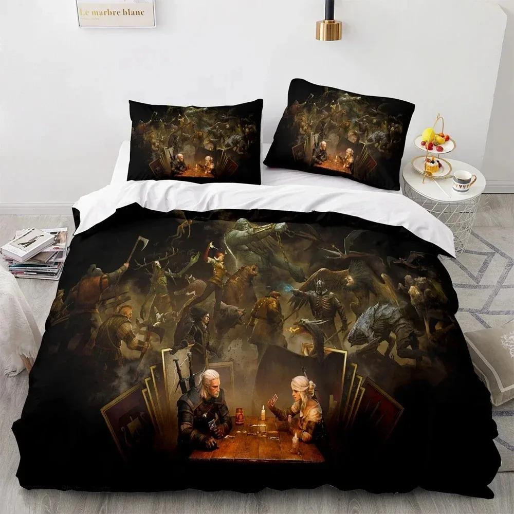 3D Printed Witchers Duvet Cover Game Bedding Set Double Twin Full Queen King Adult Kids Bedclothes Quilt Cover