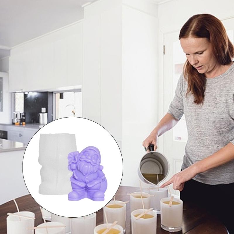 Santa Claus Candle Mould Christmas Silicone Molds Ornament Molds Castings Molds Handmade Plasters Molds Craft Supplies