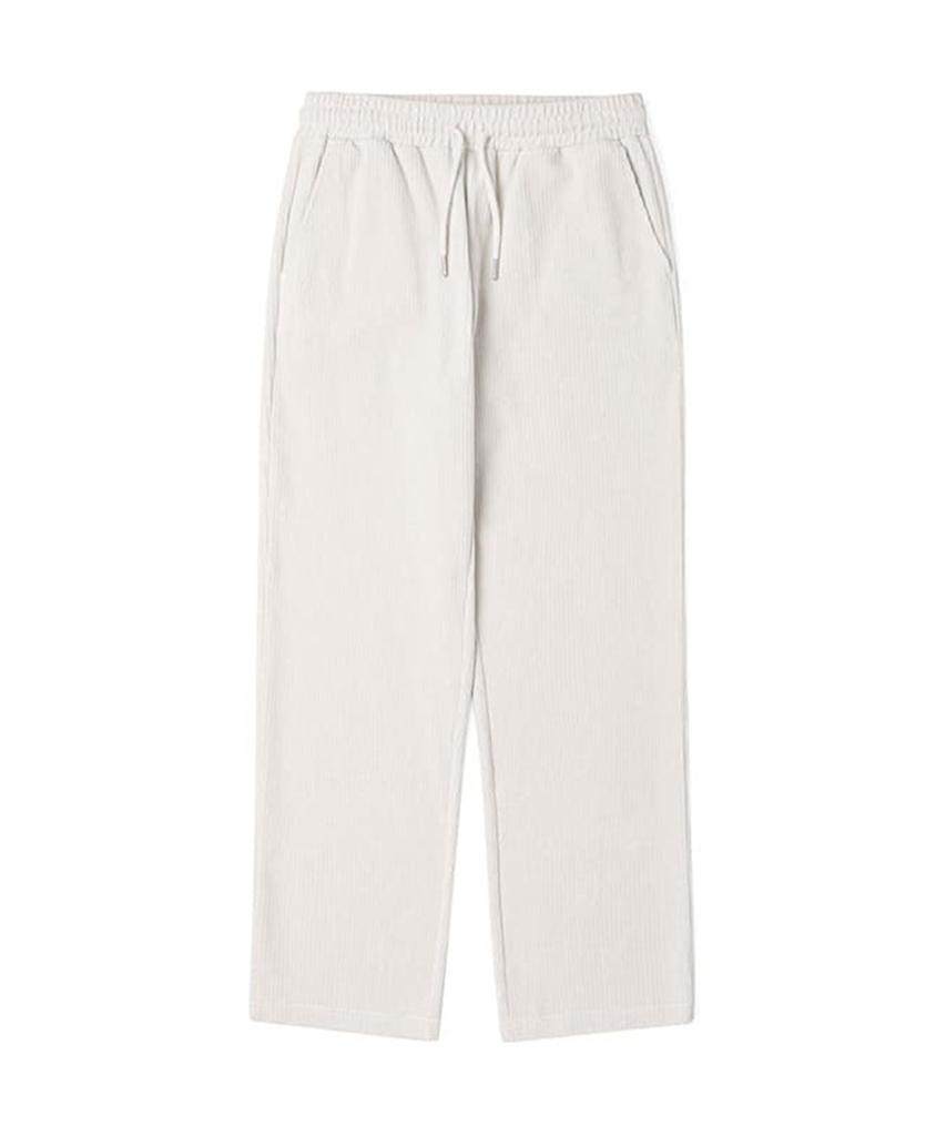 ADHOC Women'S Jersey Corduroy Full Elastic Semi-Wide Pants (Ivory) (Ha2Lp70-22)