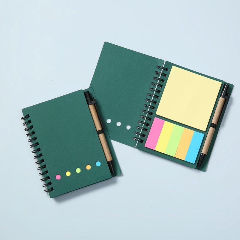 Personalized Large 5-Hole Multi-Color Sticky Note Notebook Set with Pen