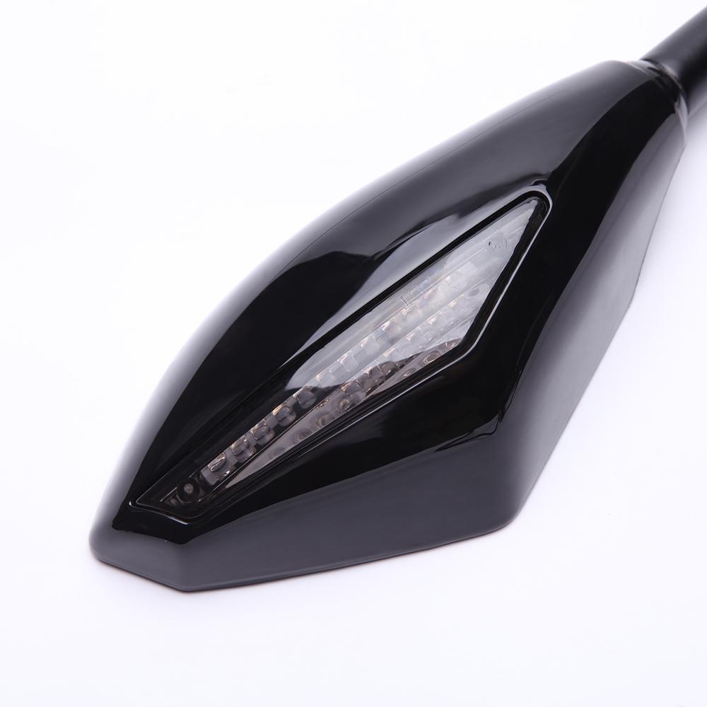 2 X LED Turn Lights Side Mirrors with LED Turn Signal Indicator 10mm Motorcycle Rearview Mirror For Honda Suzuki