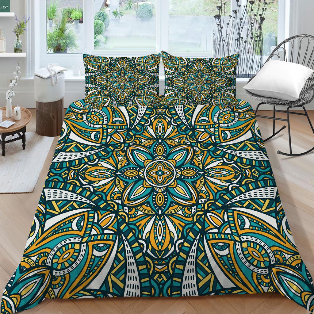 3D Bohemian Printed Bedding Single Double Bed Full Size Tropical Pattern Pillowcase and Quilt Cover Comfortable Home Decoration