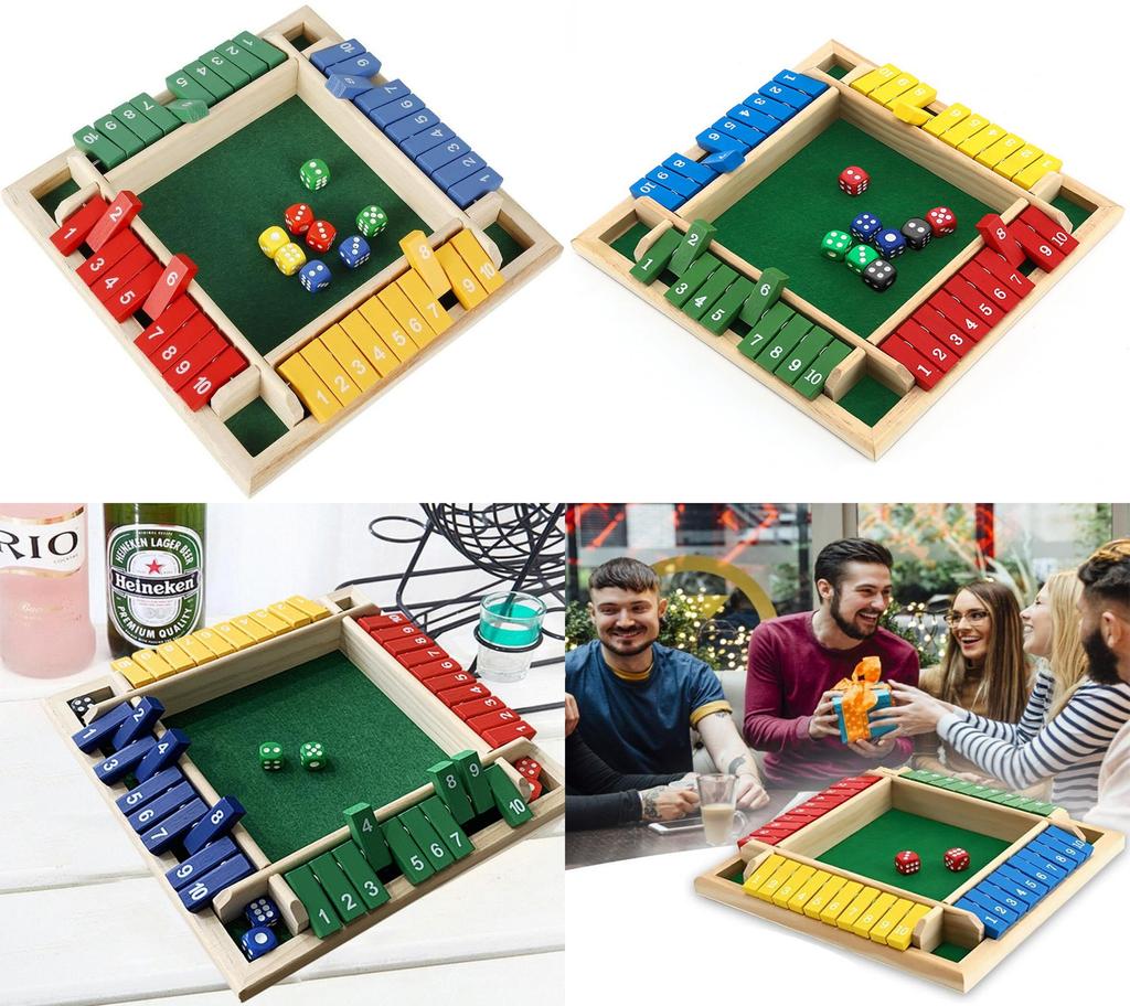 Four-sided Shut The Box Dice Game For Family Fun And Learning